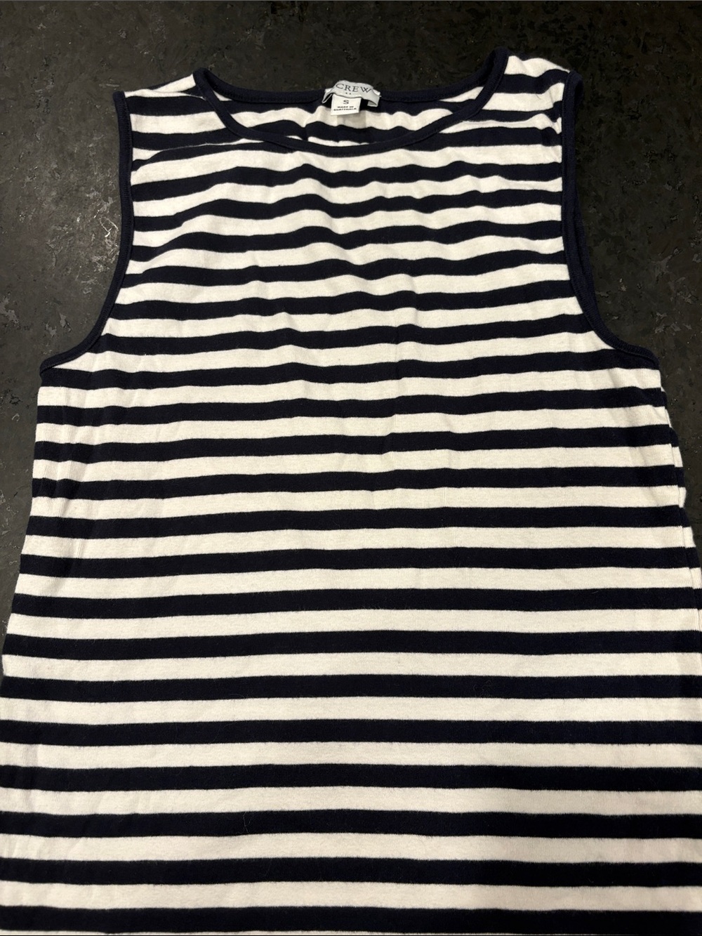 J. Crew Blue & White Striped Sleeveless Knit Top